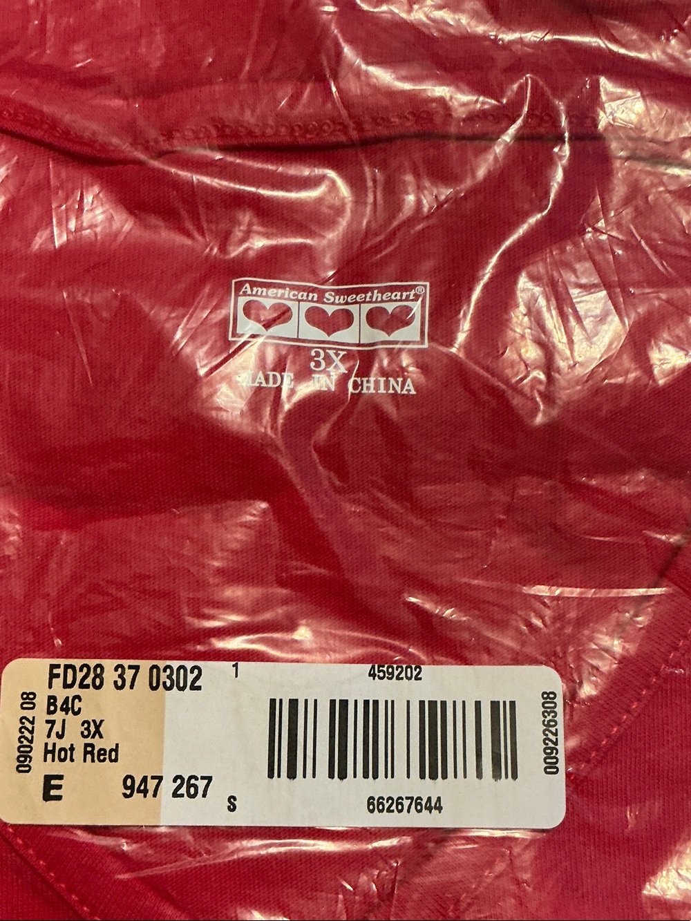 American Sweetheart Hot Red Short Sleeve Tee - 3X